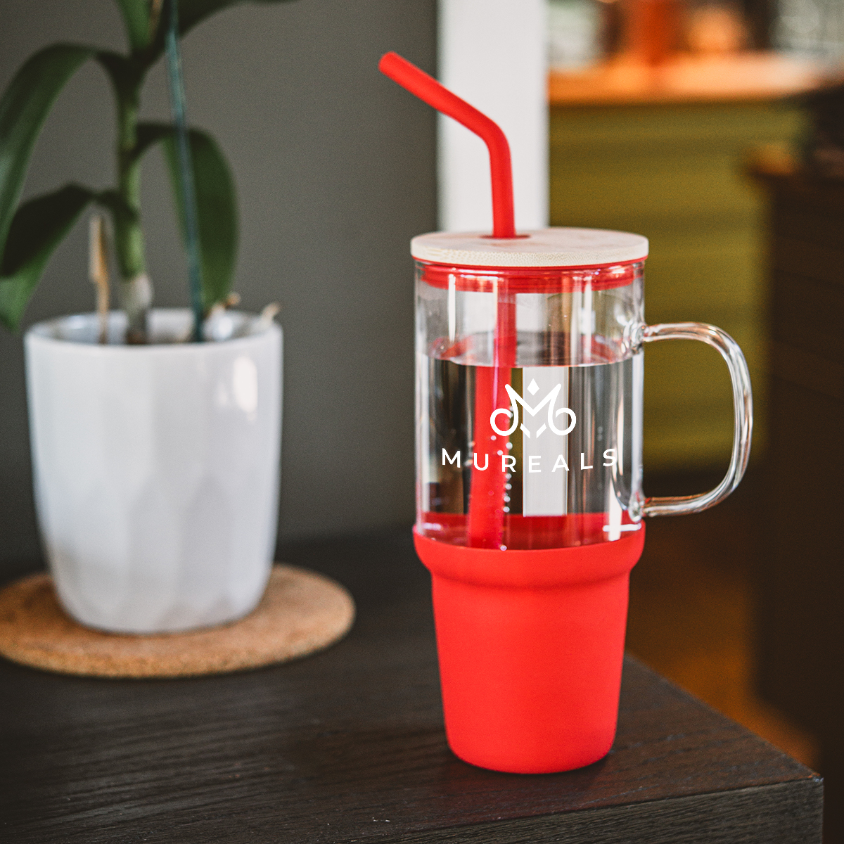 32 Oz. Evelyn Glass Tumbler With Handle